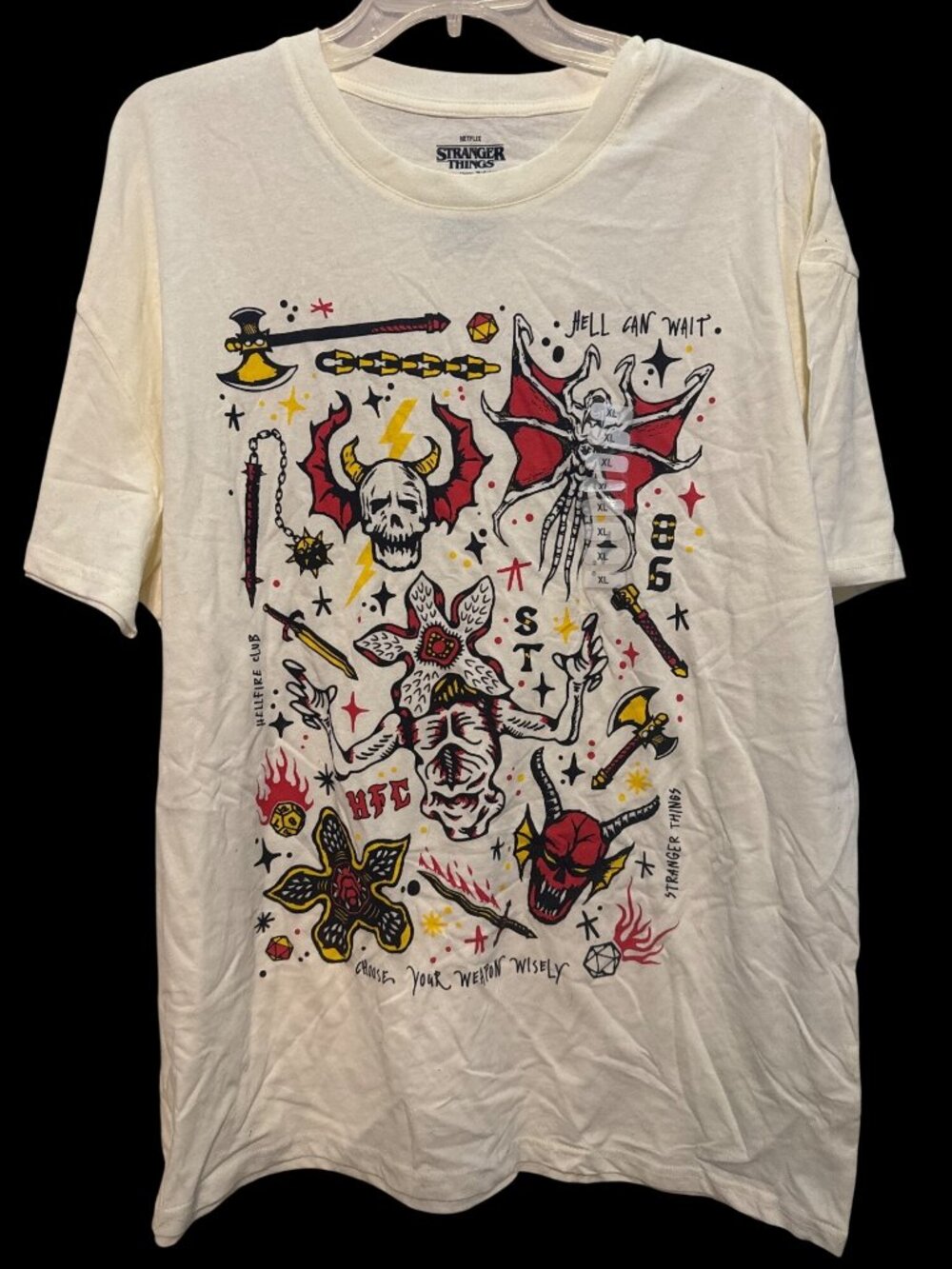 NWT Netflix Stranger Things Hellfire Club Graphic T-Shirt XL